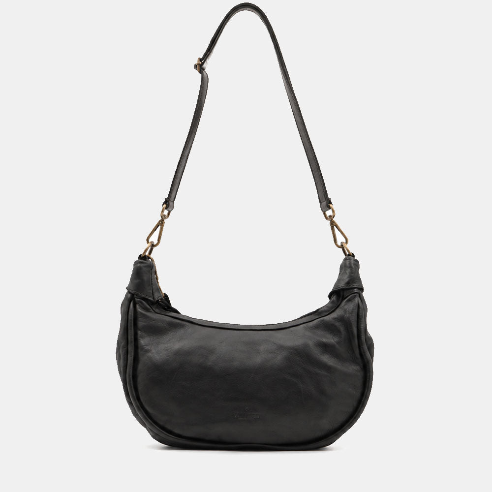 Borsa a Spalla VIAVERDI in Pelle Nera Made in Italy linea Tuscany