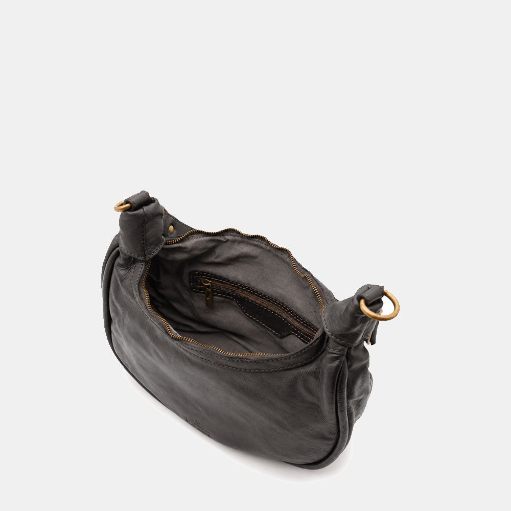Borsa a Spalla VIAVERDI in Pelle Nera Made in Italy linea Tuscany