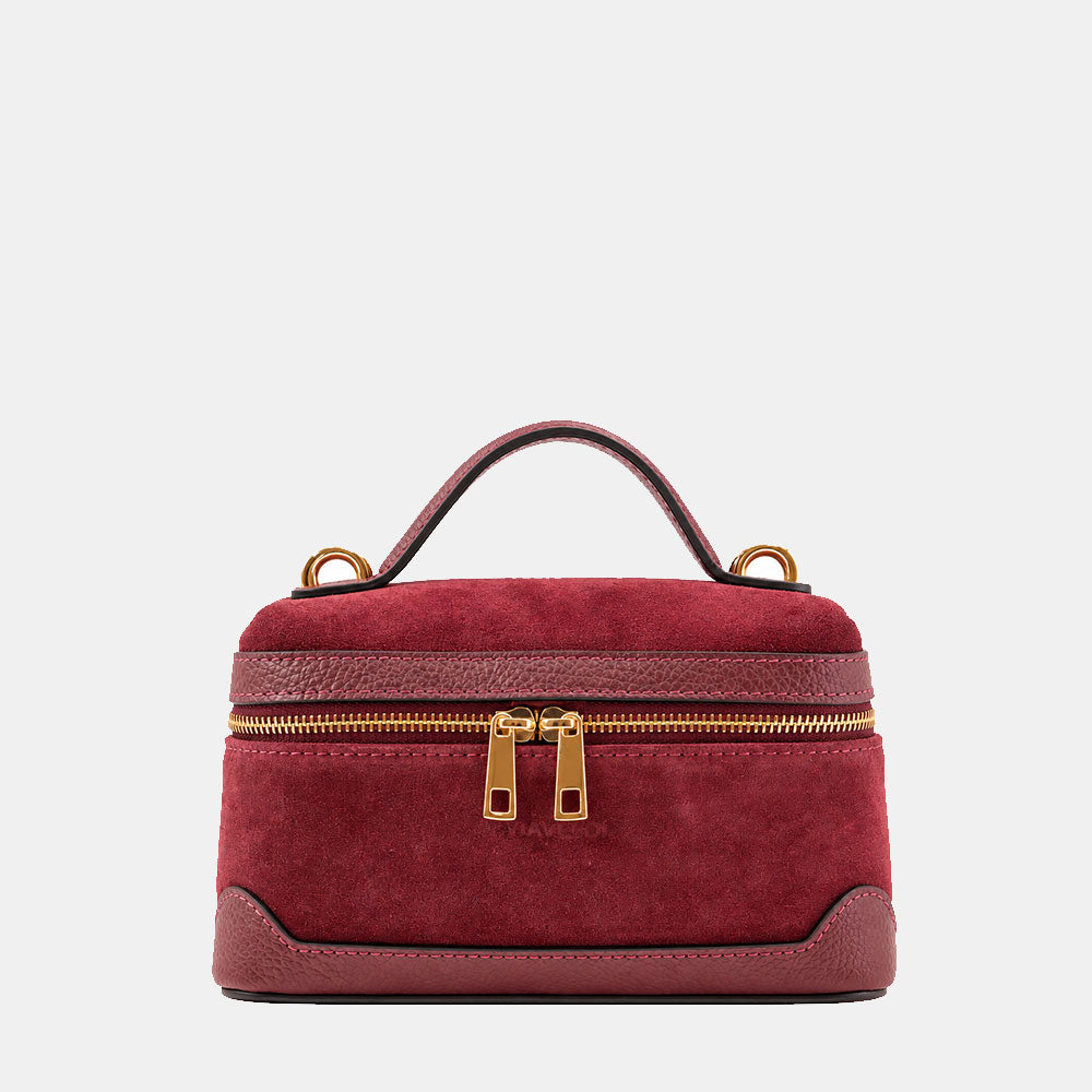 Borsa Mini Bag VIAVERDI in Camoscio Bordeaux Made in Italy linea Montalcino
