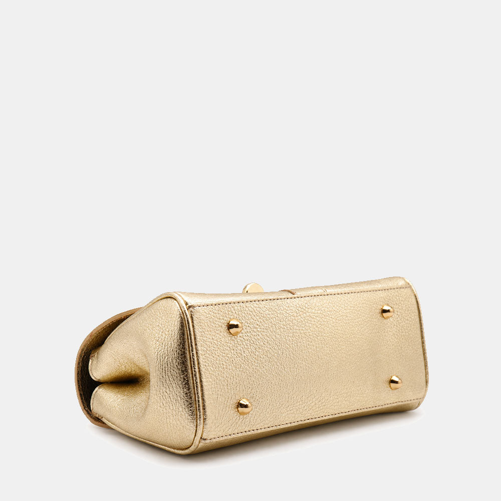 Borsa a Mano VIAVERDI in Pelle Oro Made in Italy linea Montalcino