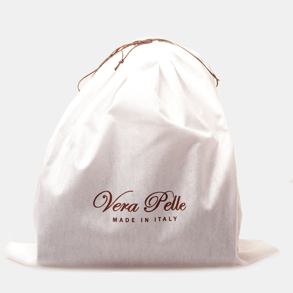 Bucket Bag with Shoulder Strap and Clutch VIAVERDI in Taupe Leather Made in Italy Pienza line