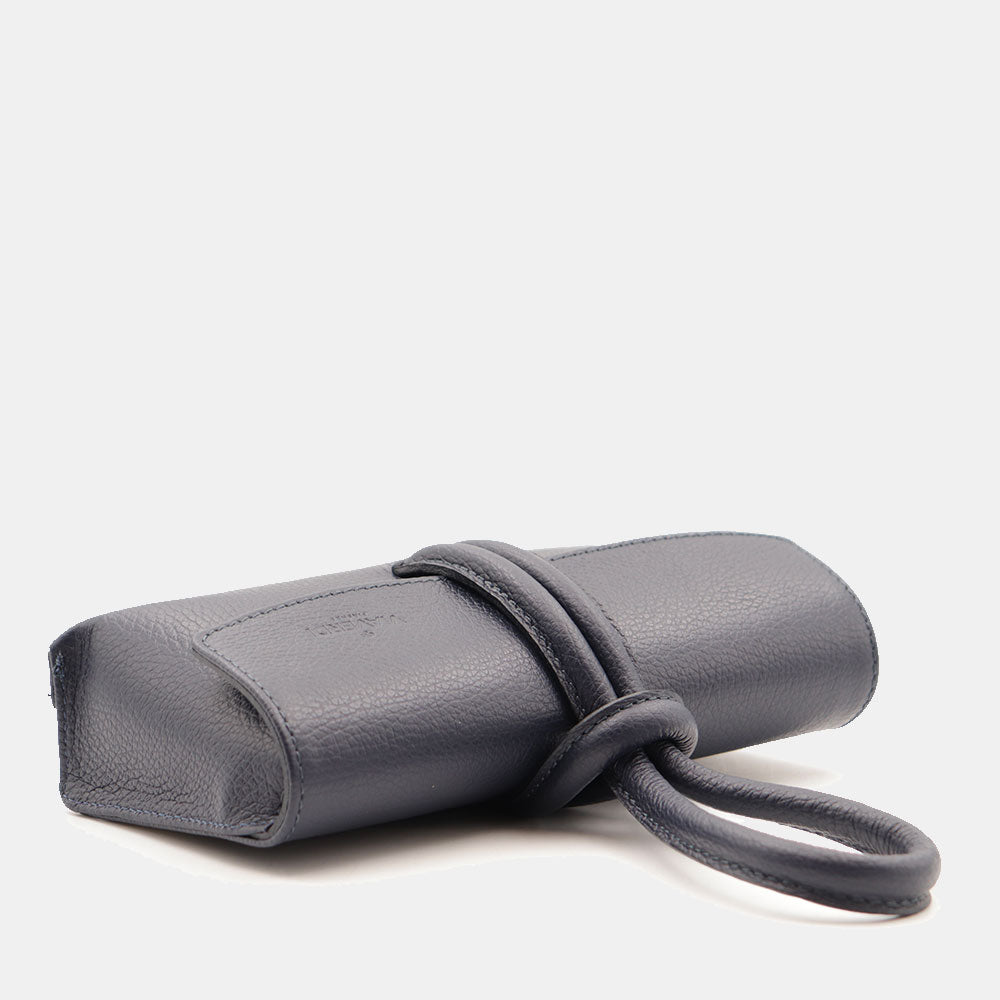 Borsa Clutch a Mano con Tracolla VIAVERDI in Pelle Blu Made in Italy linea Castiglione