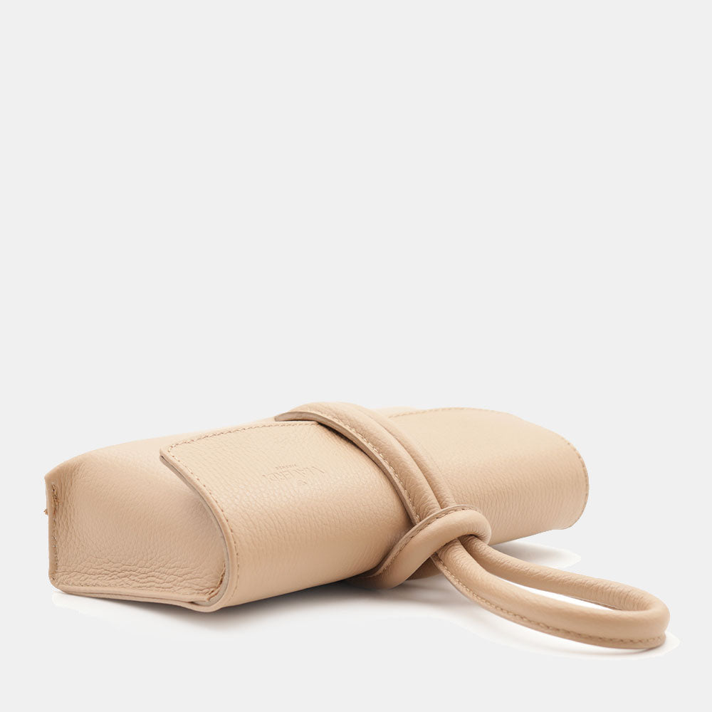 VIAVERDI Clutch Handbag with Shoulder Strap in Beige Leather Made in Italy – Castiglione Collection