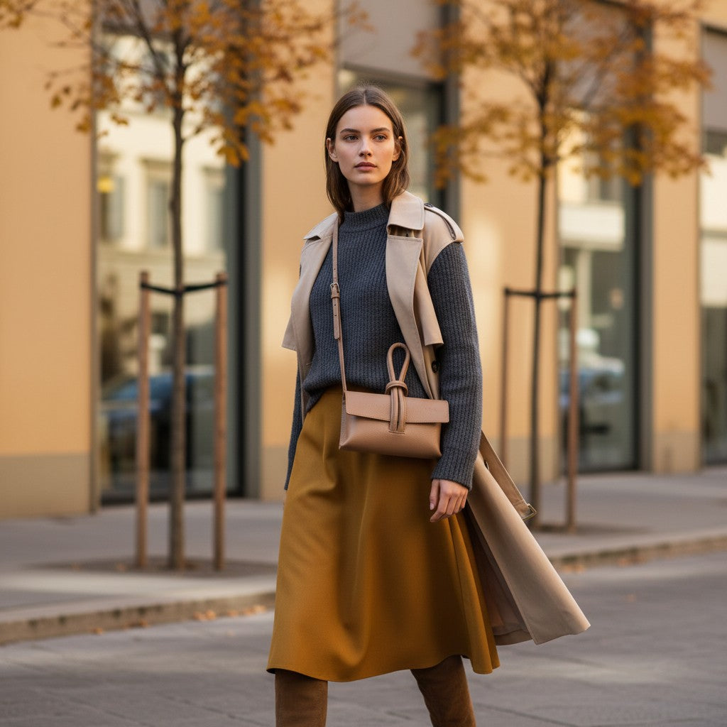 Borsa Clutch a Mano con Tracolla VIAVERDI in Pelle Taupe Made in Italy linea Castiglione
