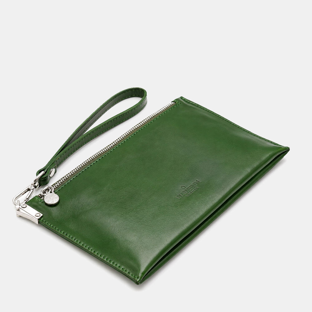 Pochette Uomo VIAVERDI Made in Italy in Pelle Verde Linea Firenze
