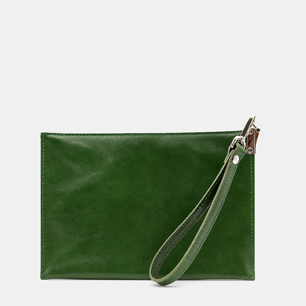 Pochette Uomo VIAVERDI Made in Italy in Pelle Verde Linea Firenze
