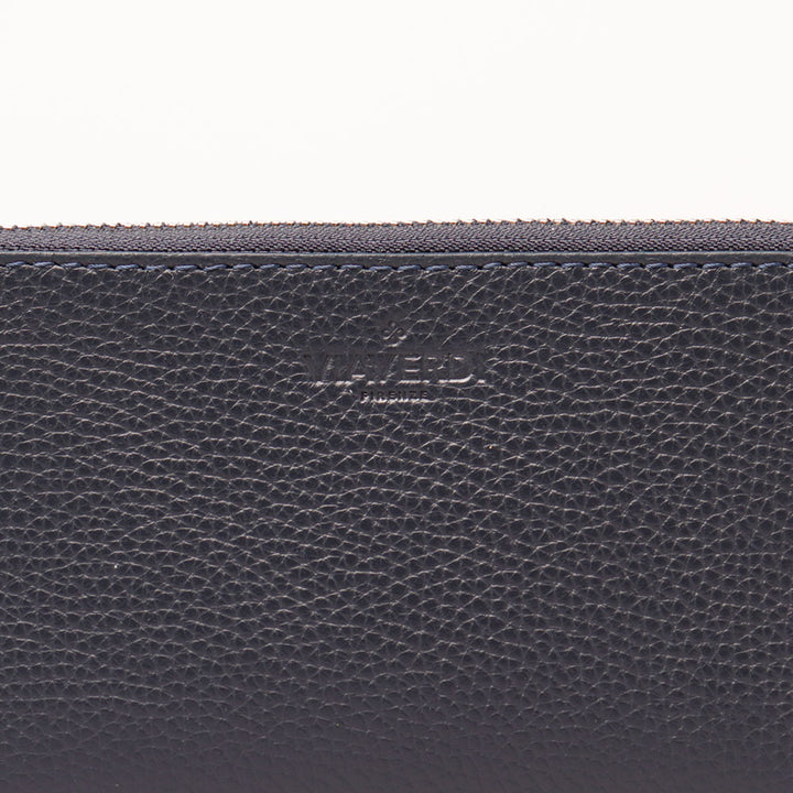 Portafoglio Donna Zip Around in Pelle Blu VIAVERDI Made in Italy