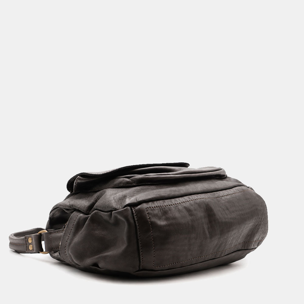Borsa a Spalla VIAVERDI in Pelle Nera Made in Italy linea Tuscany