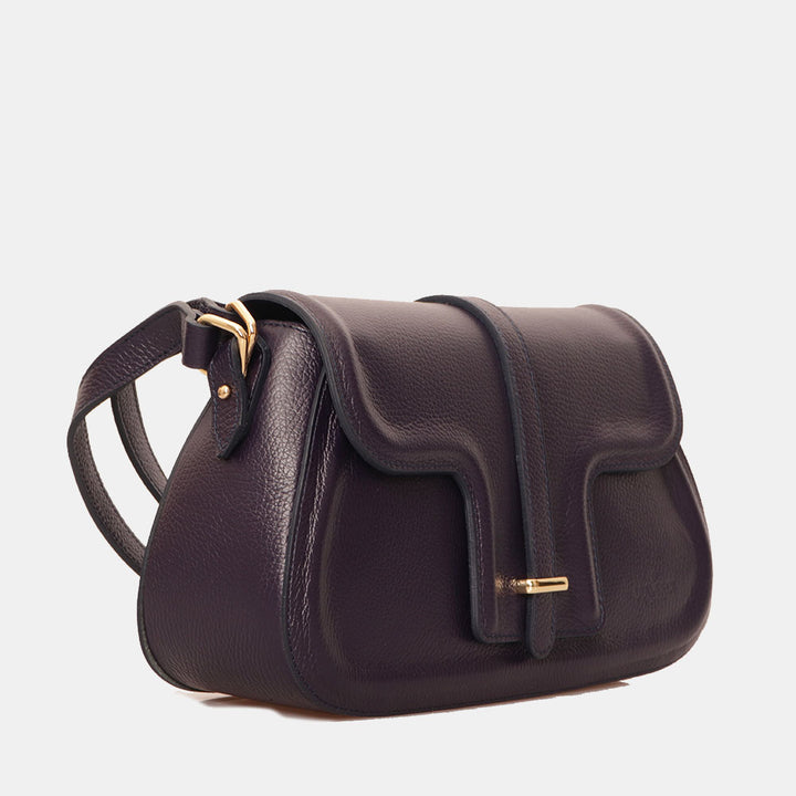 Lila Leder Umhängetasche VIAVERDI Made in Italy