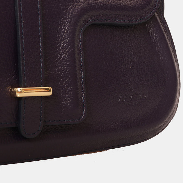Lila Leder Umhängetasche VIAVERDI Made in Italy