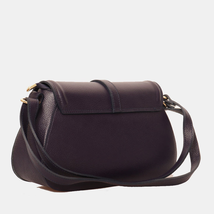 Lila Leder Umhängetasche VIAVERDI Made in Italy