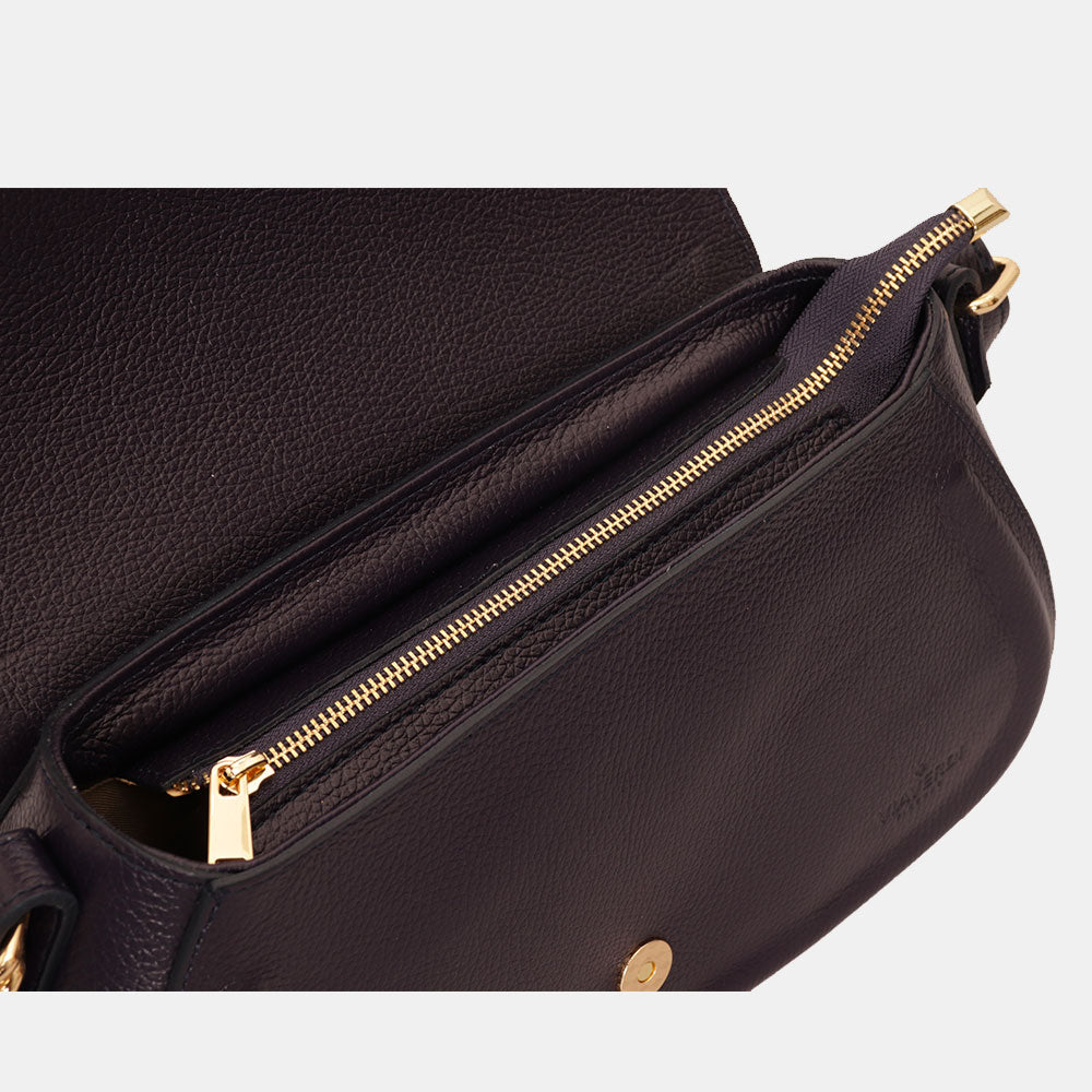 Lila Leder Umhängetasche VIAVERDI Made in Italy