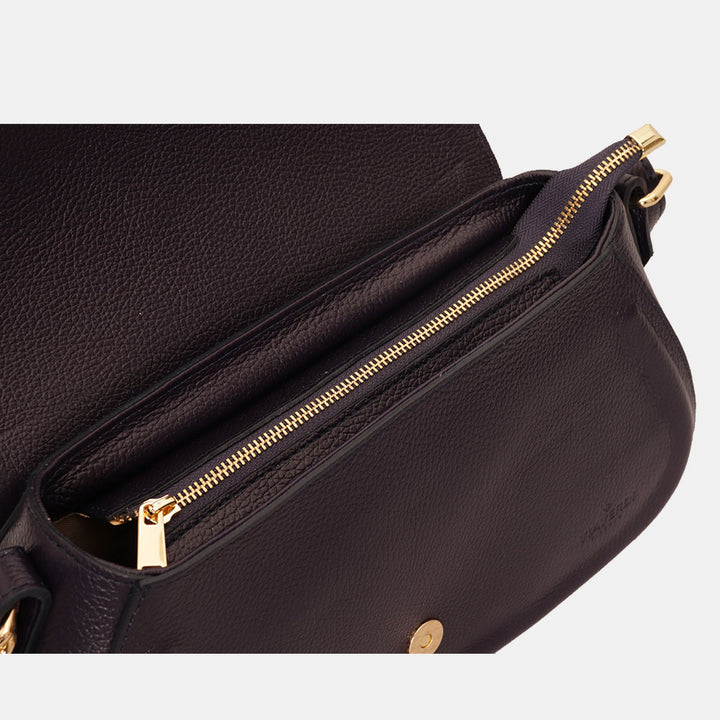 Lila Leder Umhängetasche VIAVERDI Made in Italy