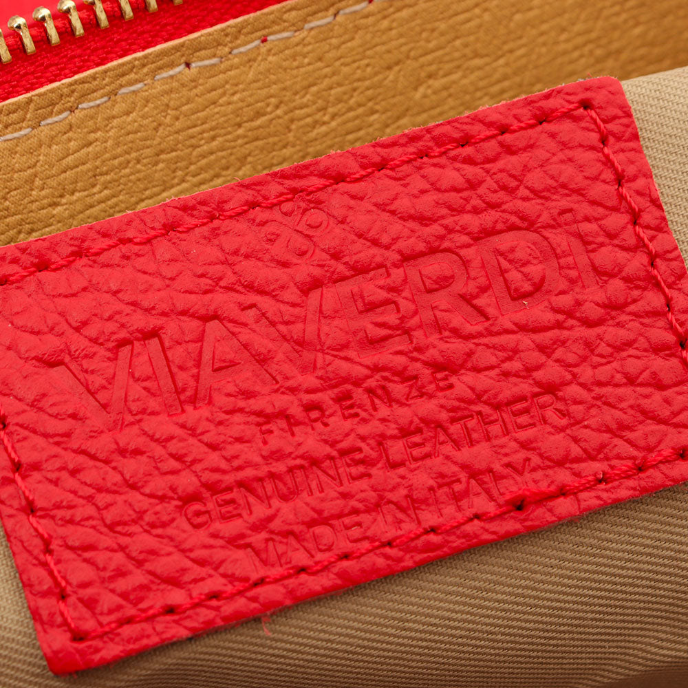 Rote Leder Umhängetasche VIAVERDI Made in Italy