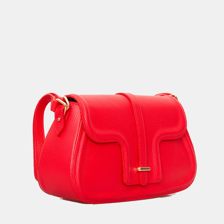 Borsa a Tracolla in Pelle Rossa VIAVERDI Made in Italy