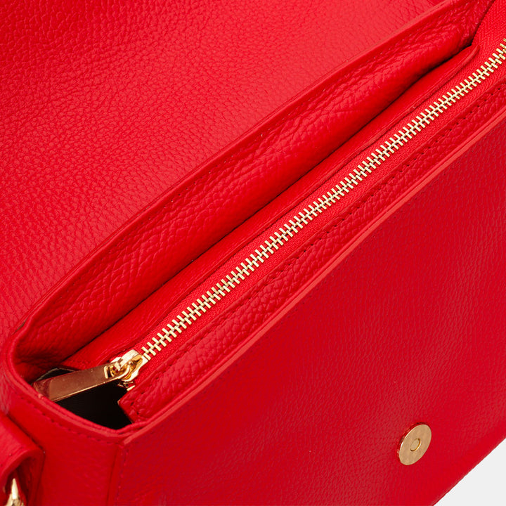 Borsa a Tracolla in Pelle Rossa VIAVERDI Made in Italy