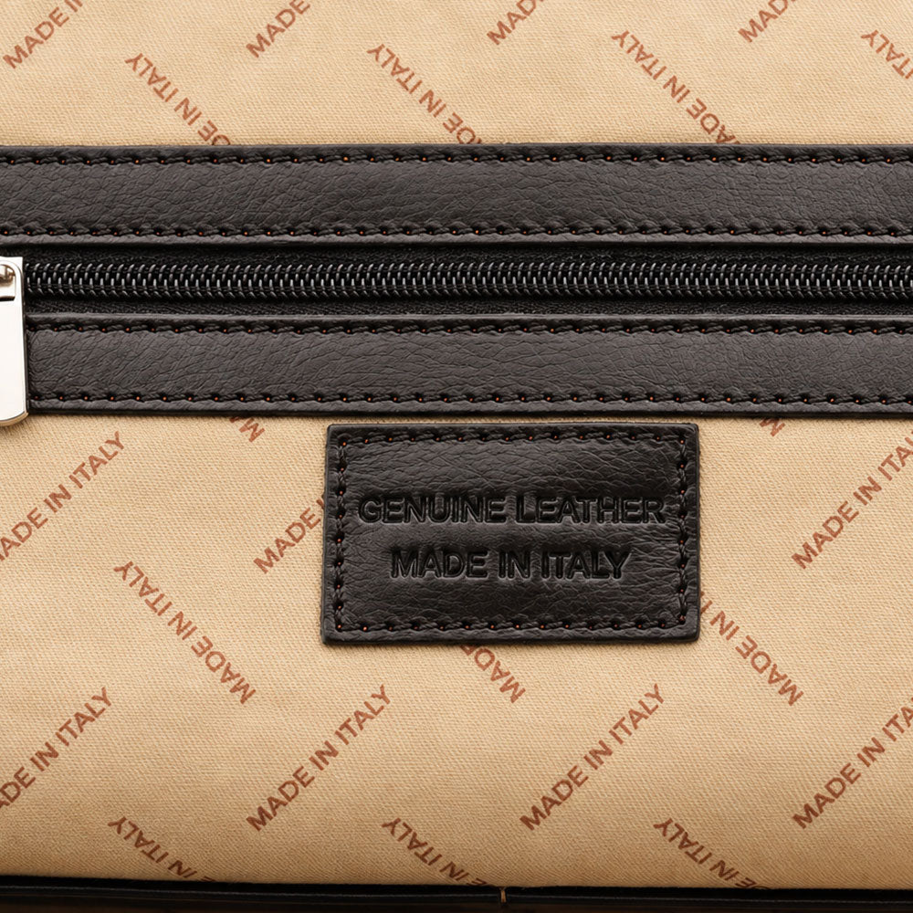 Backpack in Black Leather Made in Italy – Line Firenze