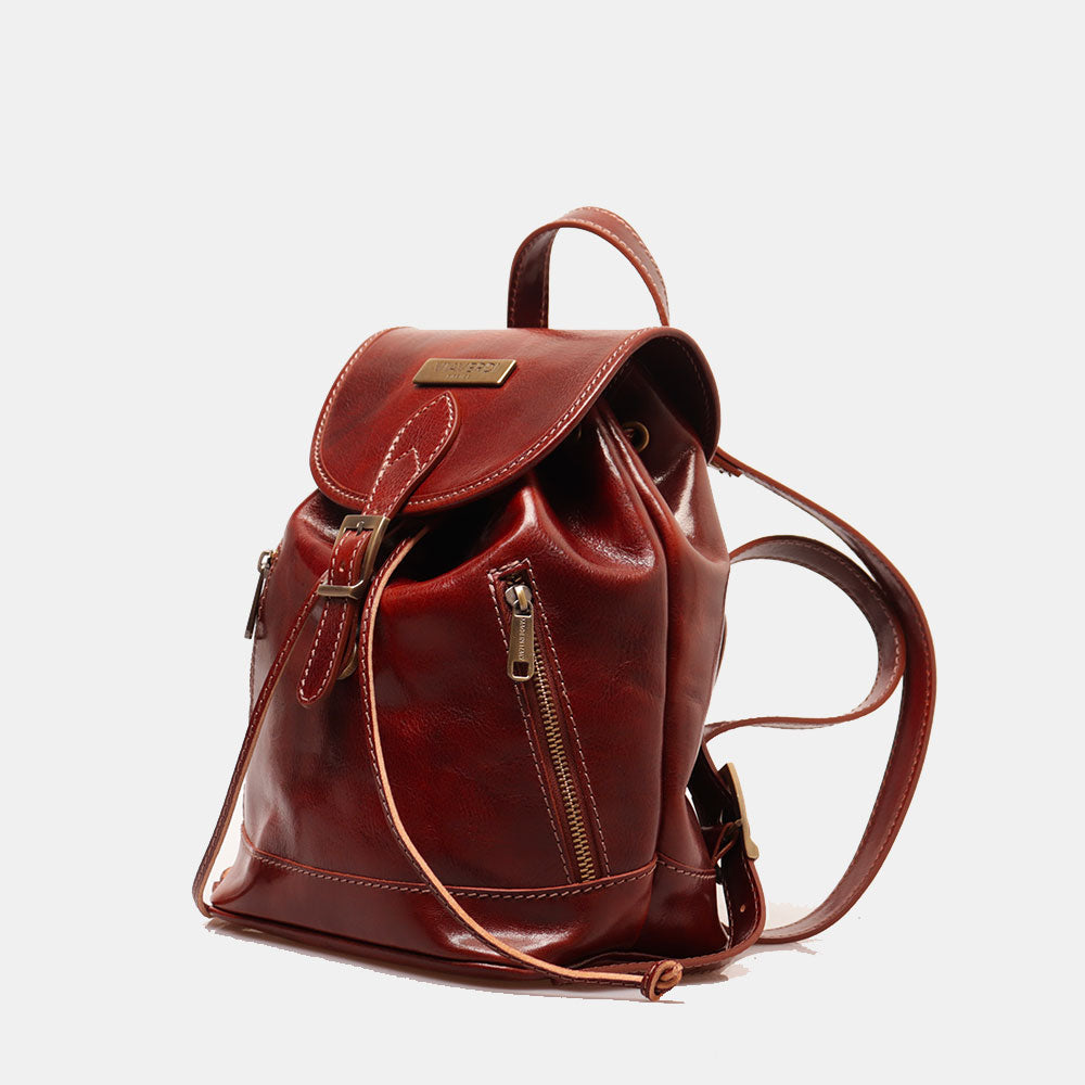 Zaino da Donna in Pelle Marrone VIAVERDI Made in Italy linea Firenze