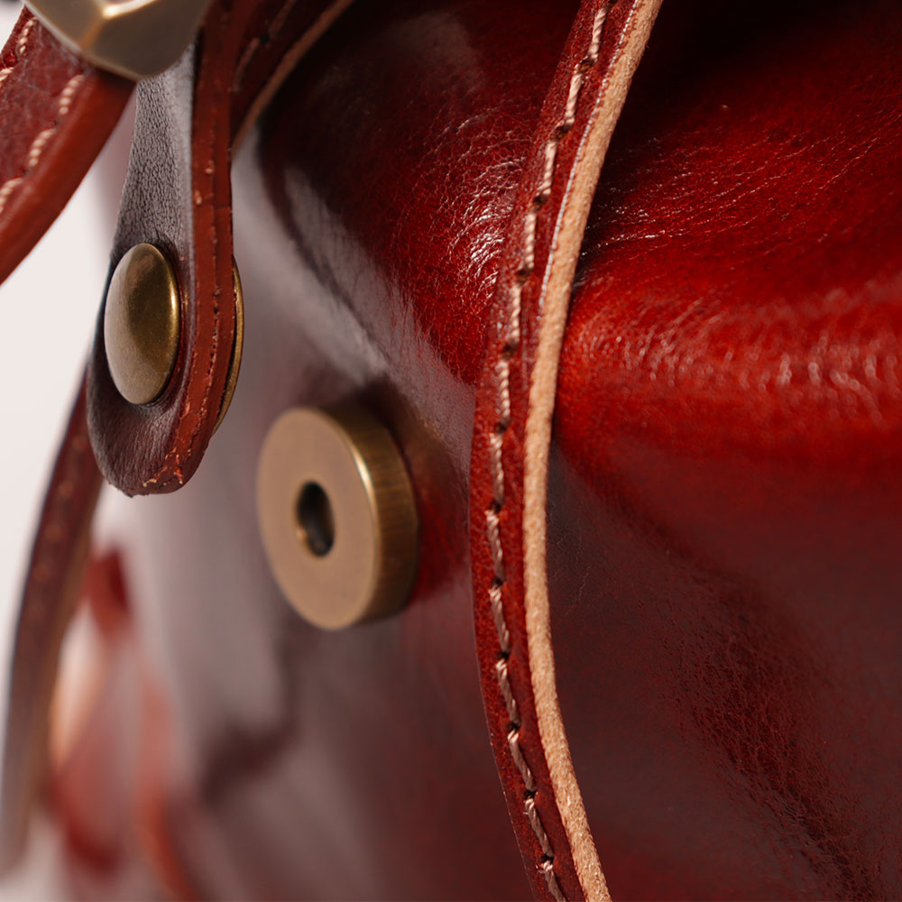 VIAVERDI Women's Brown Leather Backpack Made in Italy, Florence Line