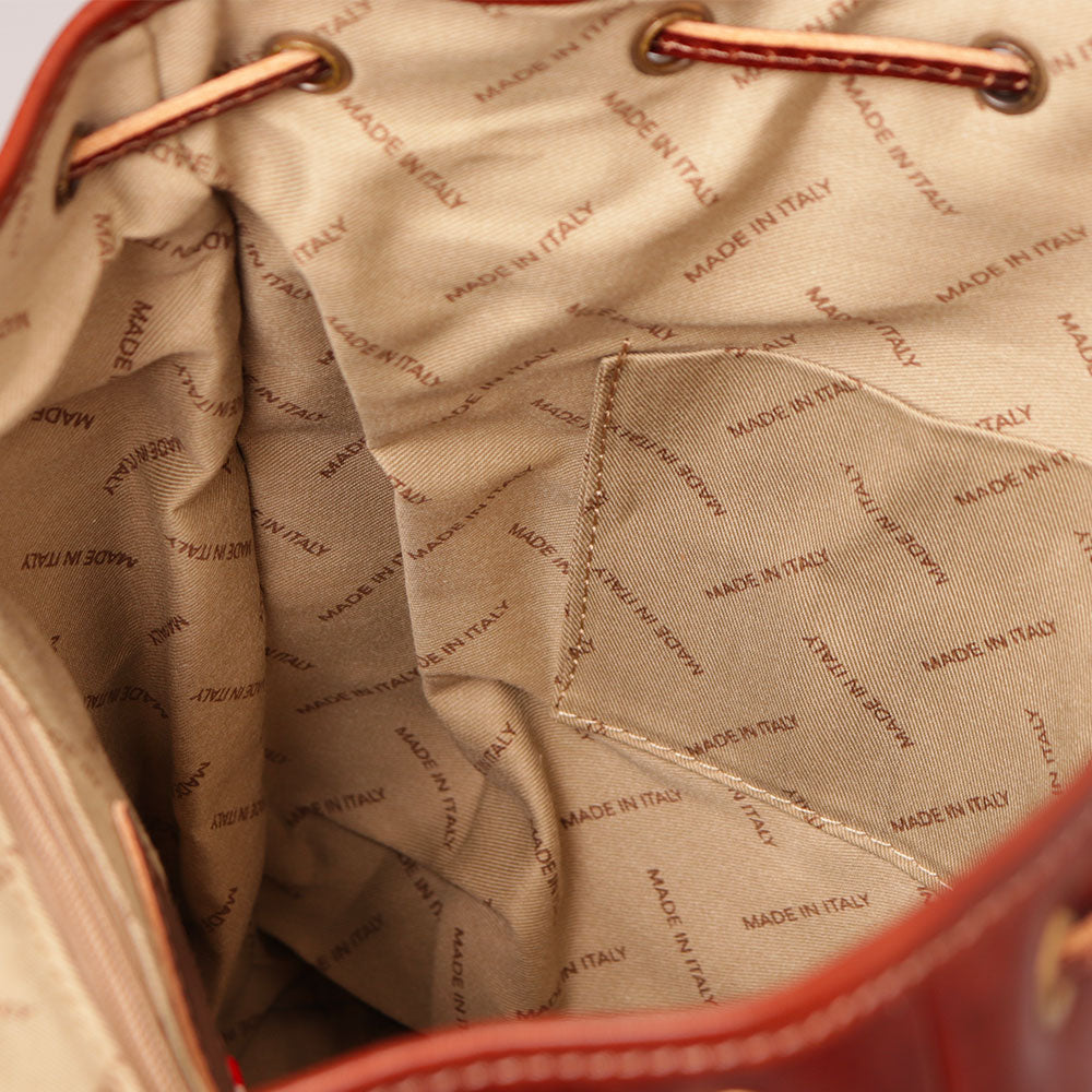 Zaino Donna in Pelle Marrone VIAVERDI Made in Italy linea Firenze