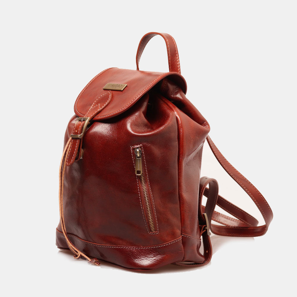Zaino Donna in Pelle Marrone VIAVERDI Made in Italy linea Firenze