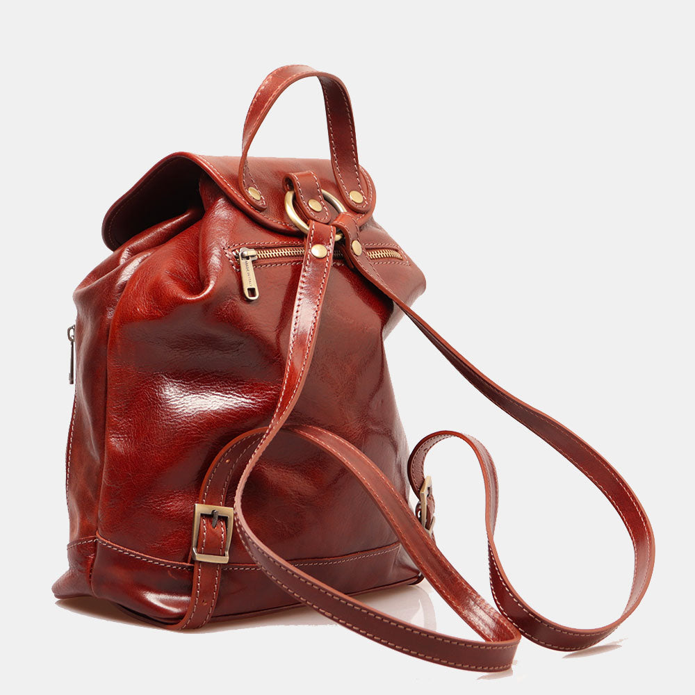 Zaino Donna in Pelle Marrone VIAVERDI Made in Italy linea Firenze