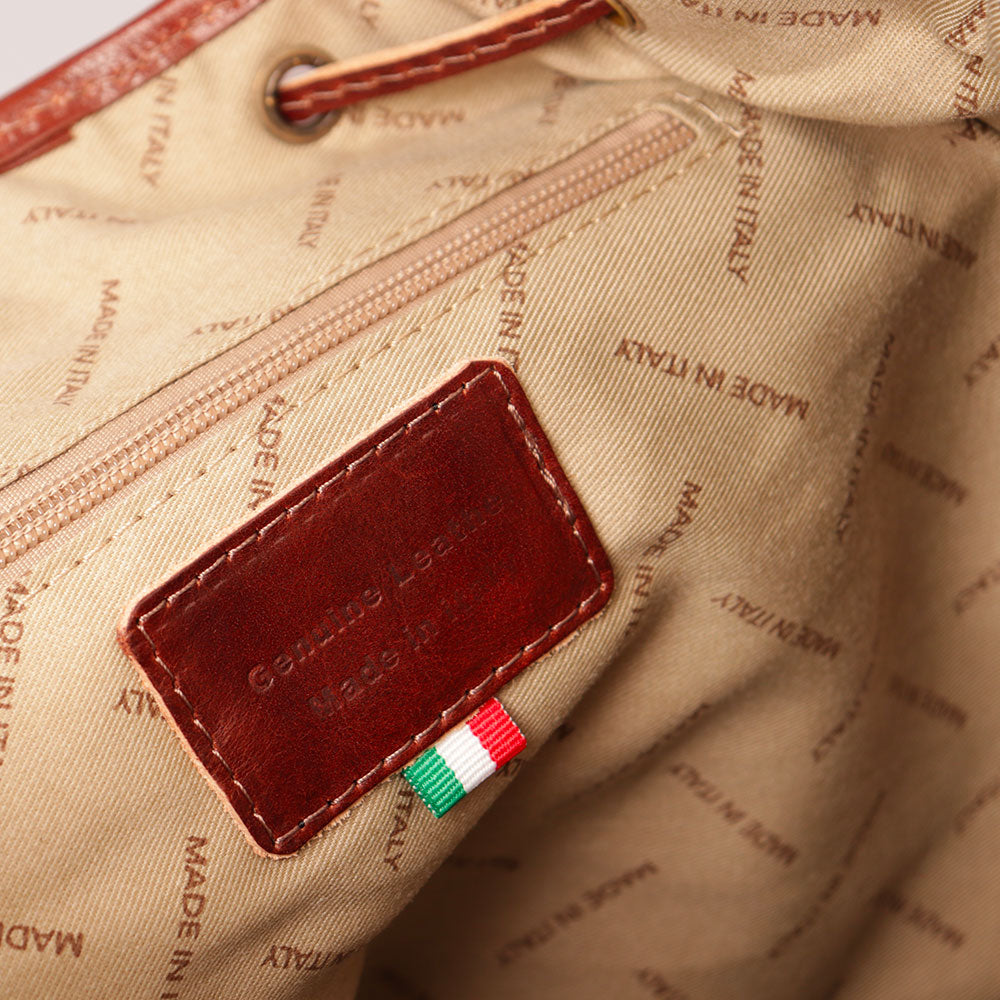 Zaino Donna in Pelle Marrone VIAVERDI Made in Italy linea Firenze