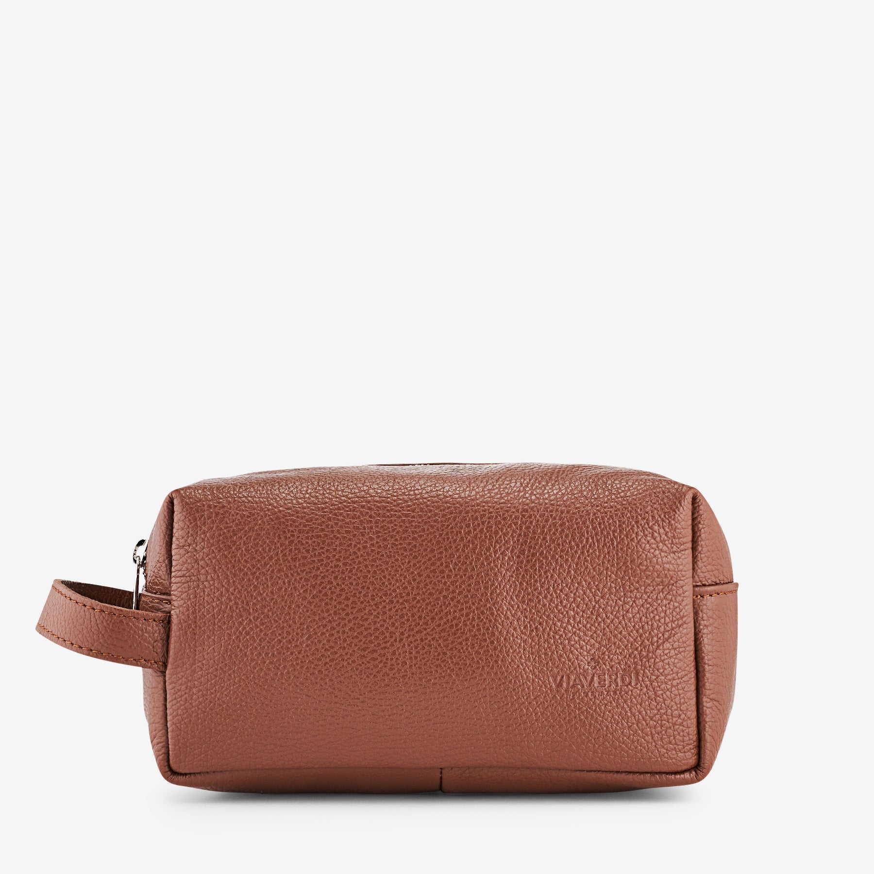 Beauty Case in Pelle Marrone VIAVERDI Made in Italy