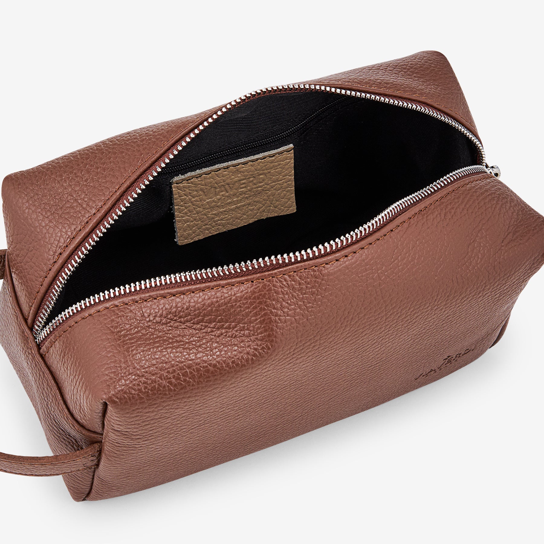 Beauty Case in Pelle Marrone VIAVERDI Made in Italy