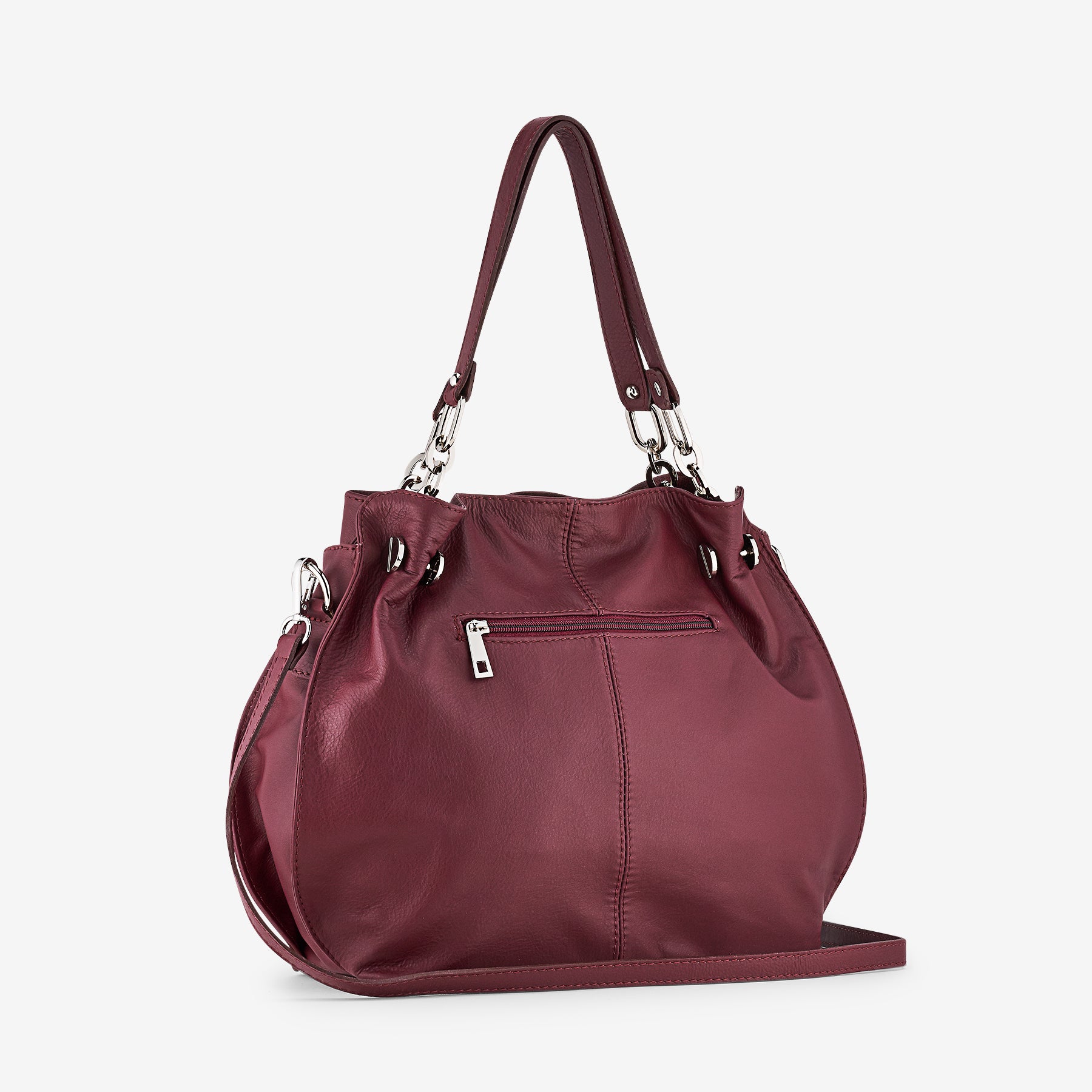 Borsa a Spalla in Pelle Bordeaux VIAVERDI Made in Italy