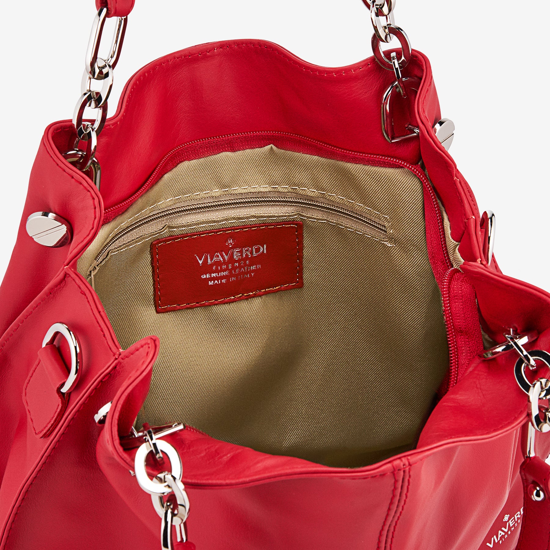 Bolso de Hobo de Piel Negra VIAVERDI Made in Italy