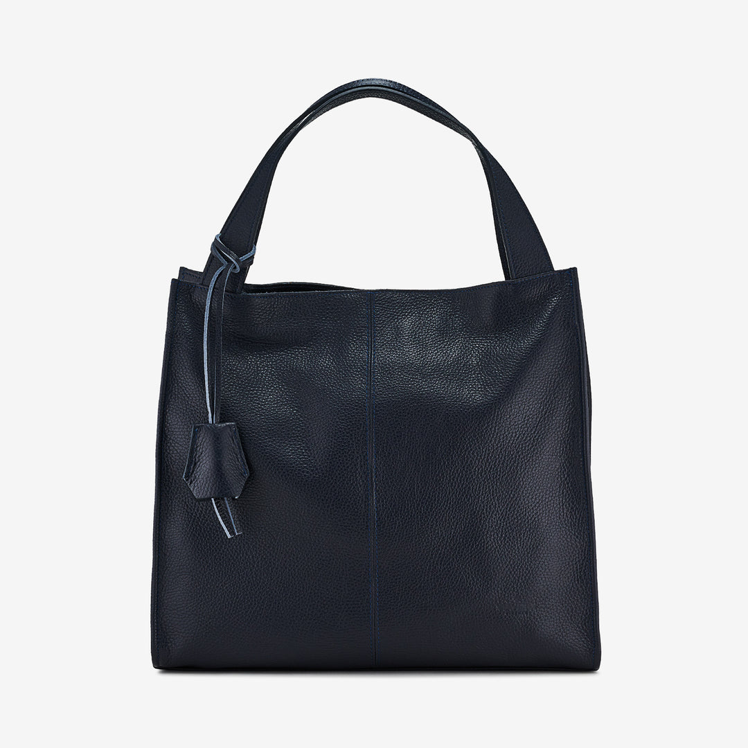 Borsa Tote in Pelle Blu VIAVERDI Made in Italy