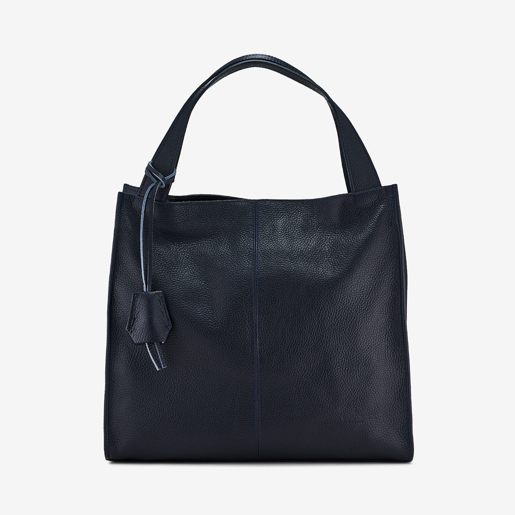 Borsa Tote in Pelle Blu VIAVERDI Made in Italy - Main Image