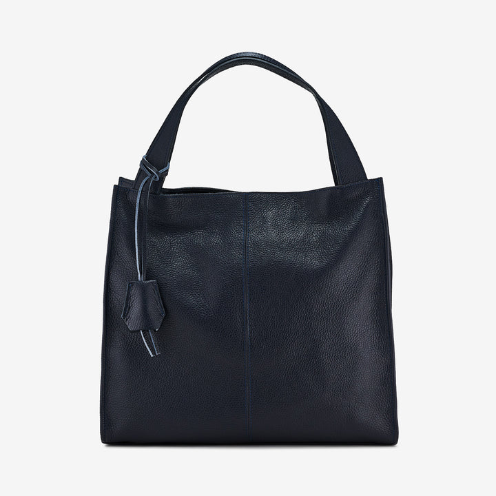Borsa Tote in Pelle Blu VIAVERDI Made in Italy