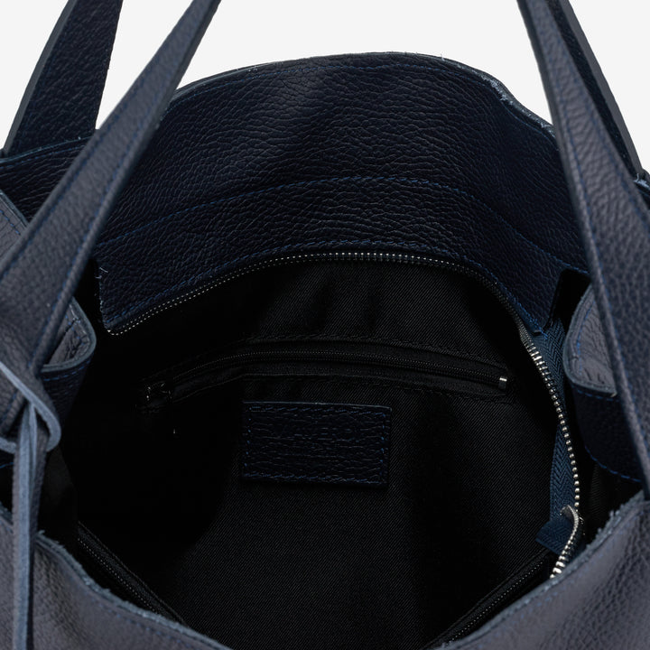 Borsa Tote in Pelle Blu VIAVERDI Made in Italy