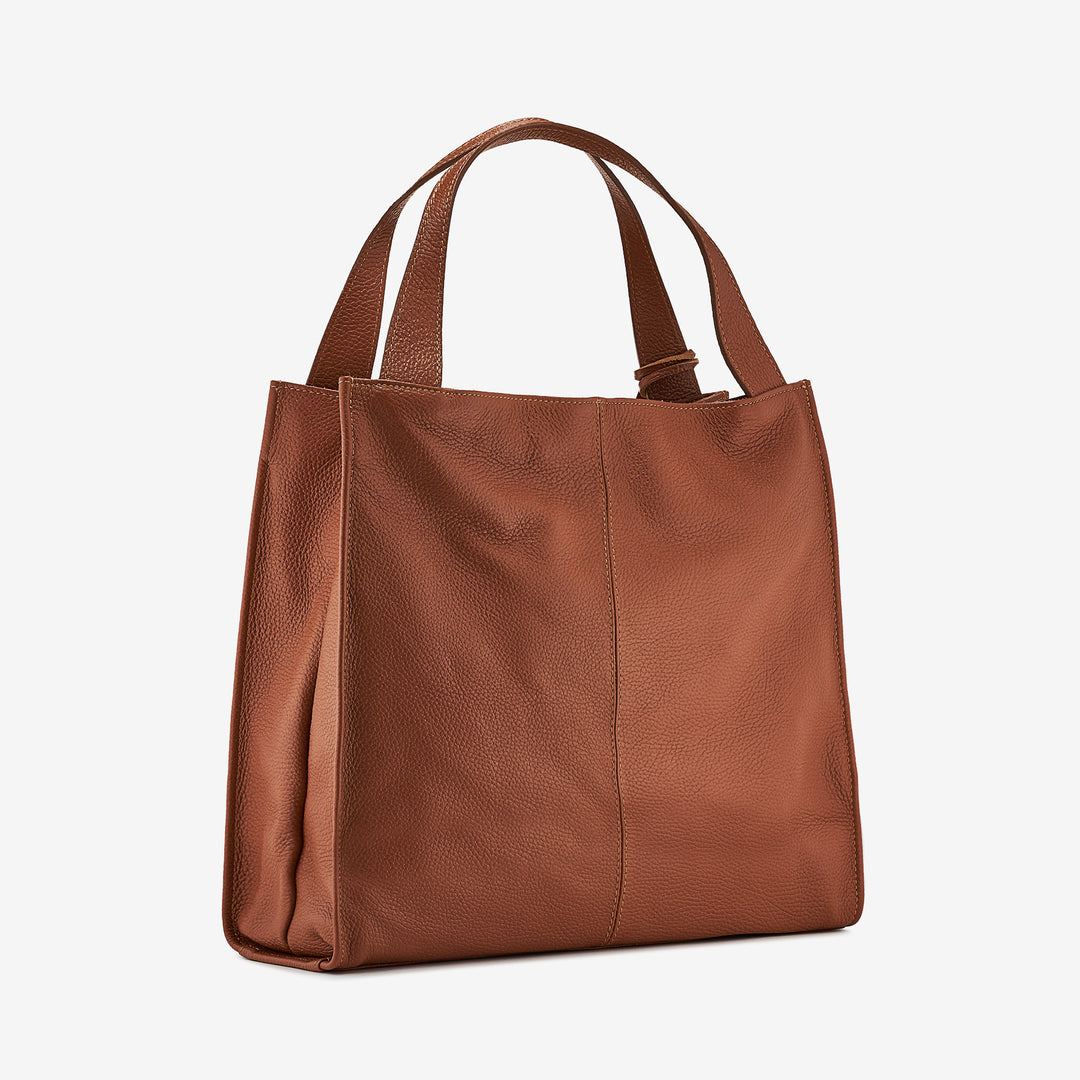 Borsa Tote in Pelle Marrone VIAVERDI Made in Italy
