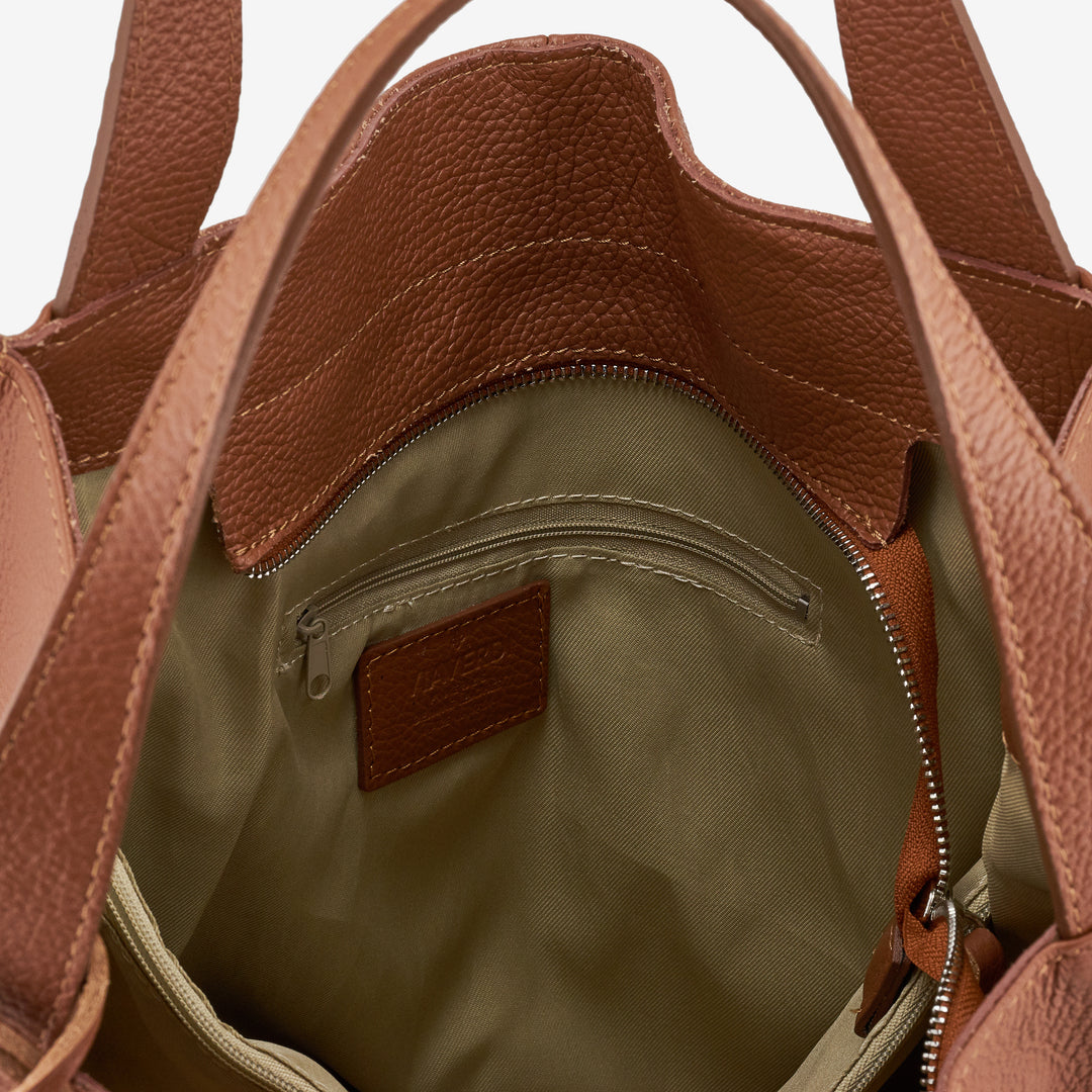 Borsa Tote in Pelle Marrone VIAVERDI Made in Italy