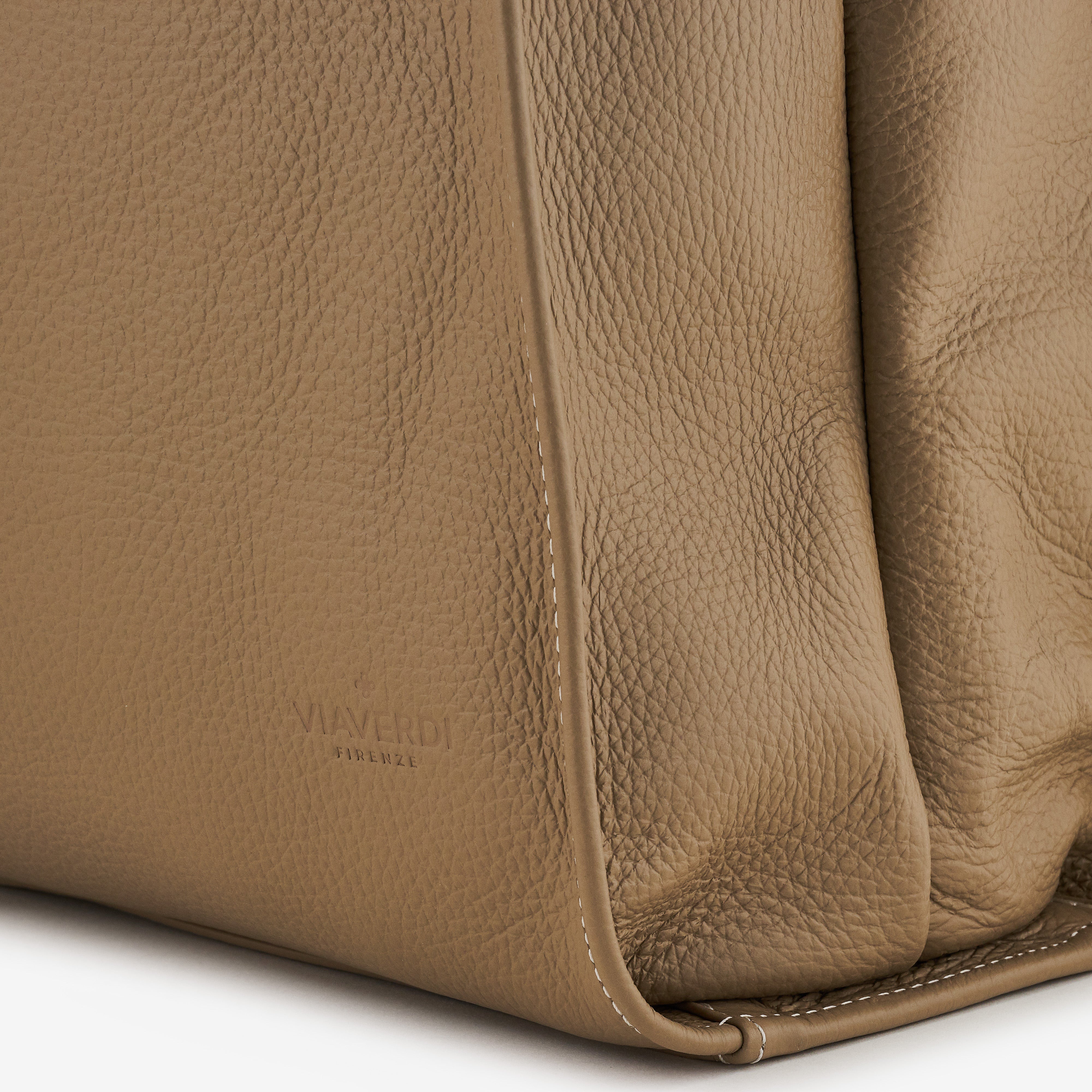 Bolso Tote de Piel Bordeaux VIAVERDI Made in Italy