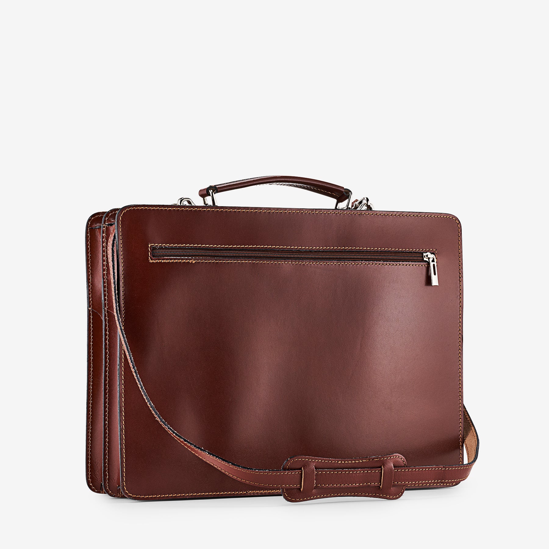 Borsa da Lavoro in Pelle Marrone VIAVERDI Made in Italy - Porta Ombrelli e Pc 15.6