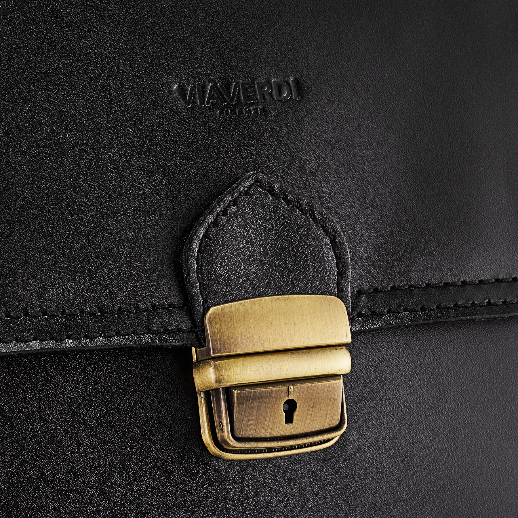 Cartella in Pelle Nera VIAVERDI Made in Italy - 3 Soffietti Pc 15.6