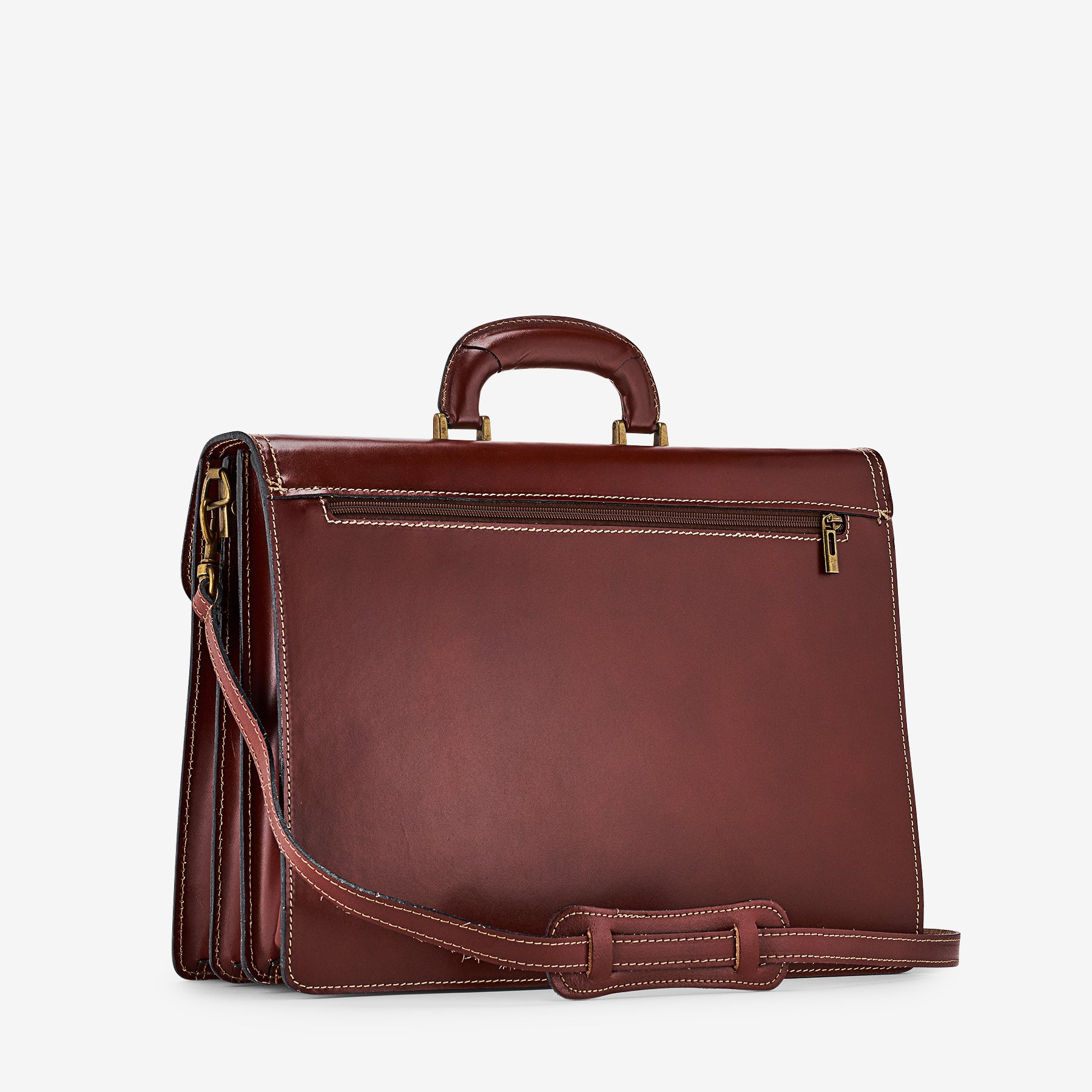 Cartella in Pelle Marrone VIAVERDI Made in Italy - 3 Soffietti Pc 15.6