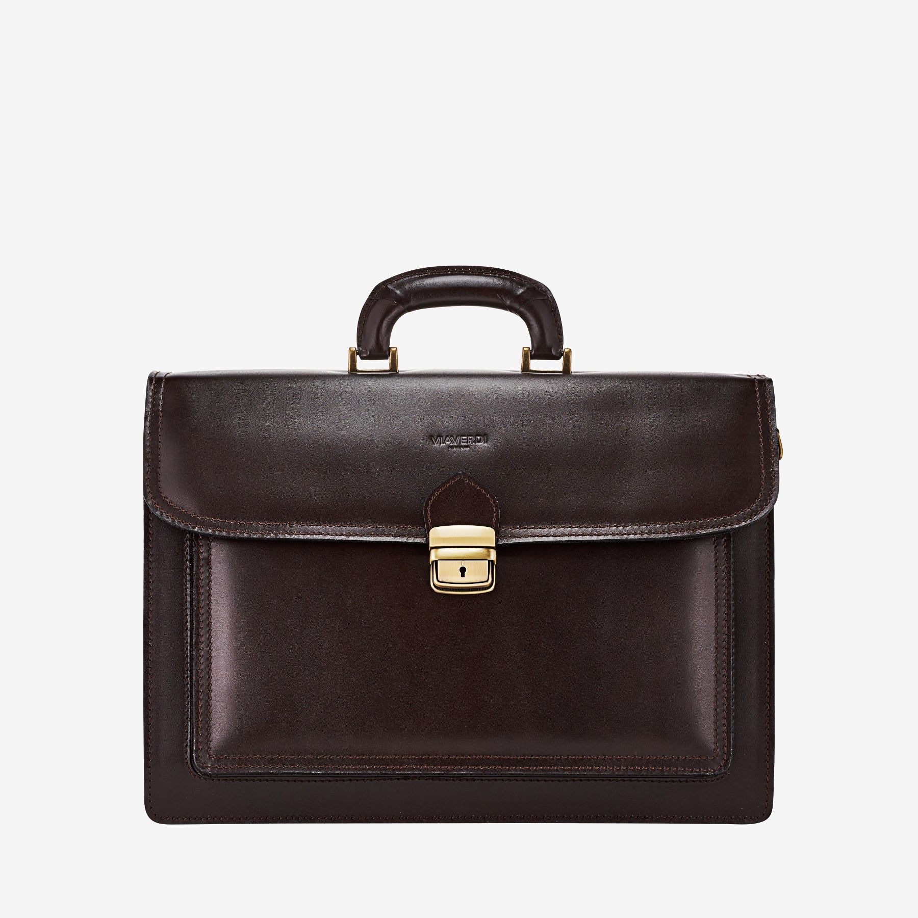 Cartella in Pelle Testa di Moro VIAVERDI Made in Italy - 3 Soffietti Pc 15.6