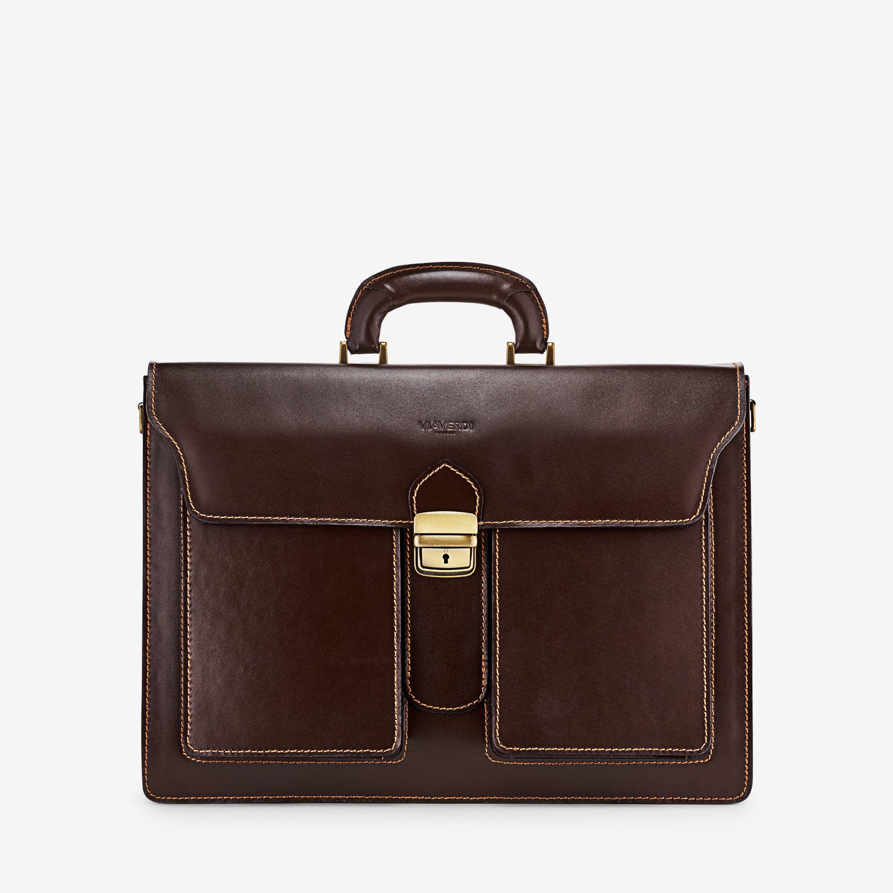 Cartella in Pelle Testa di Moro VIAVERDI Made in Italy - 3 Soffietti Pc 15.6