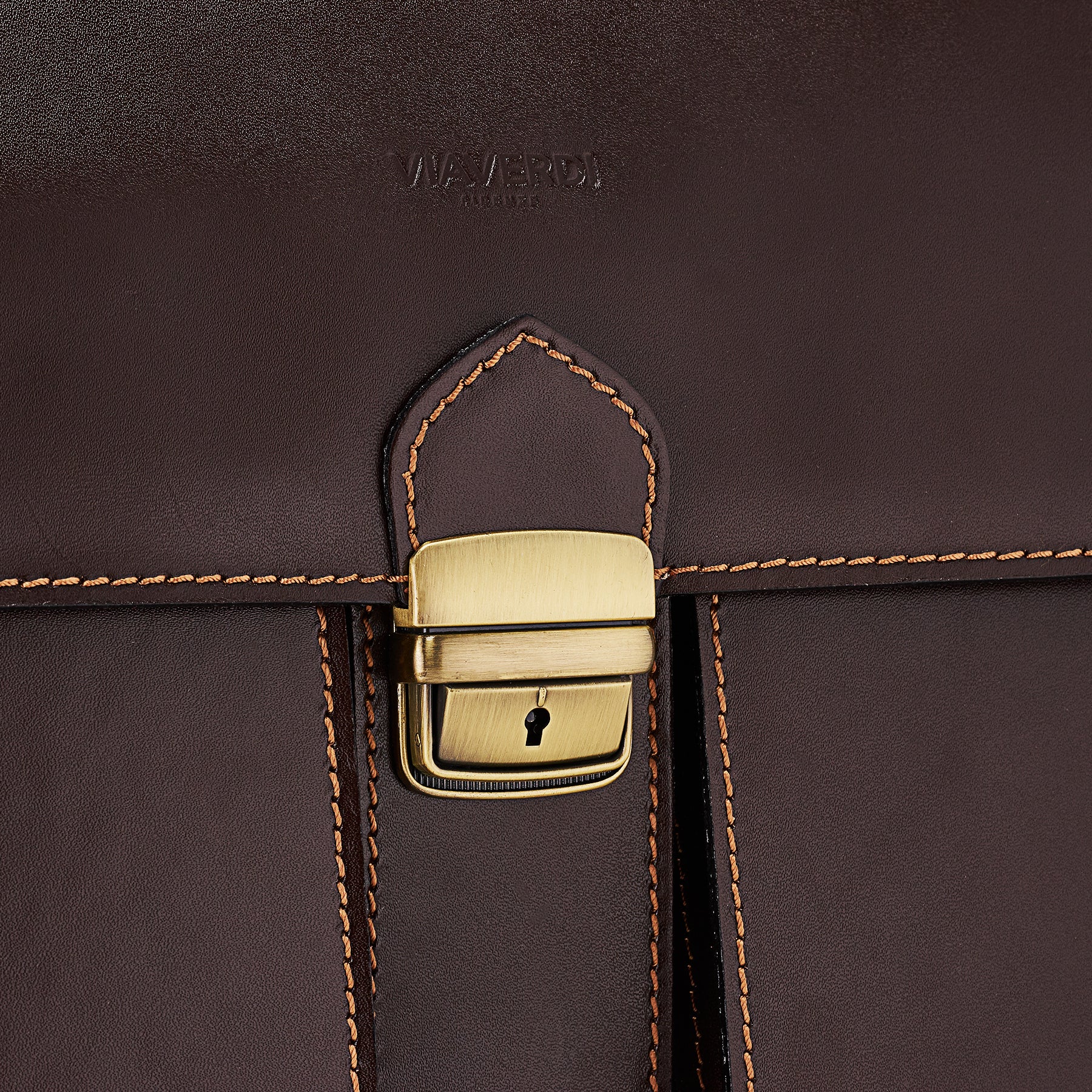 Cartella in Pelle Testa di Moro VIAVERDI Made in Italy - 3 Soffietti Pc 15.6