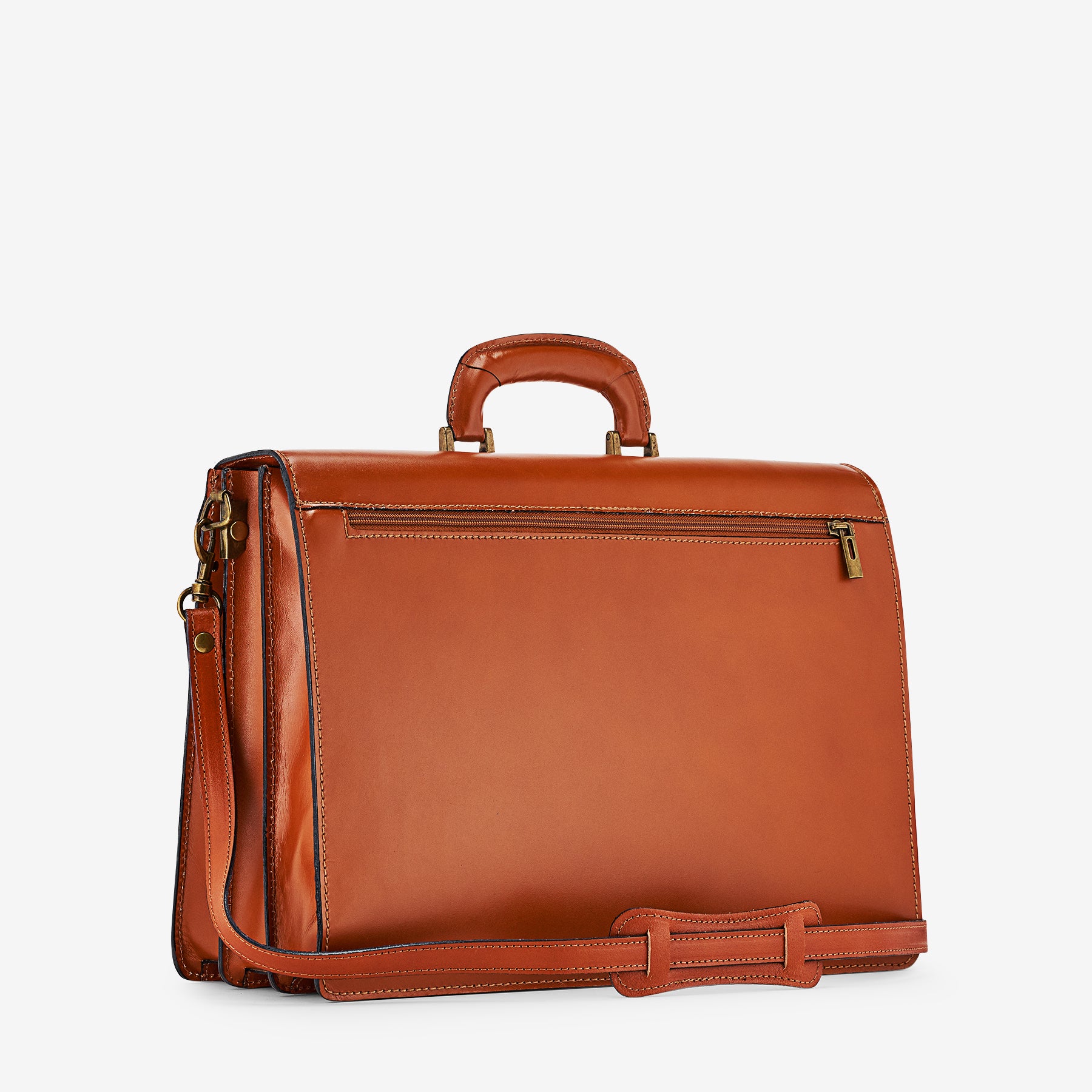 Cartella in Pelle color Cuoio VIAVERDI Made in Italy - 3 Soffietti Pc 15.6