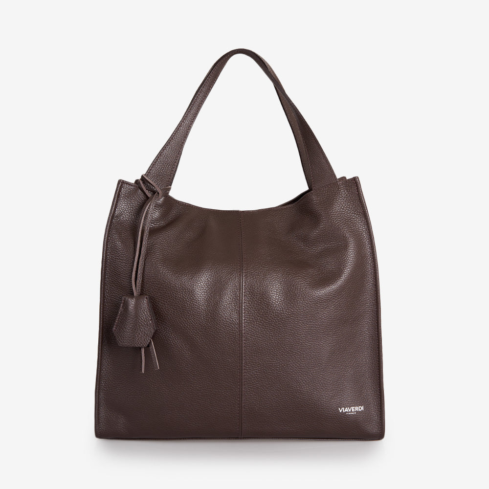 Borsa Tote in Pelle Testa di Moro VIAVERDI Made in Italy