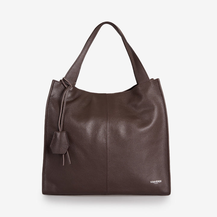 Borsa Tote in Pelle Testa di Moro VIAVERDI Made in Italy
