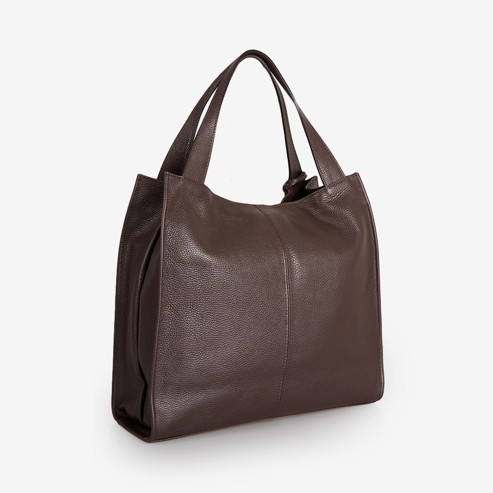 Borsa Tote in Pelle Testa di Moro VIAVERDI Made in Italy