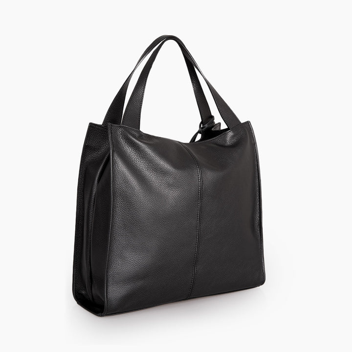 Borsa Tote in Pelle Nera VIAVERDI Made in Italy