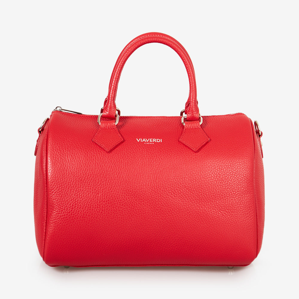 Borsa Bauletto A Mano In Vera Pelle Donna Unico Scomparto - 6
